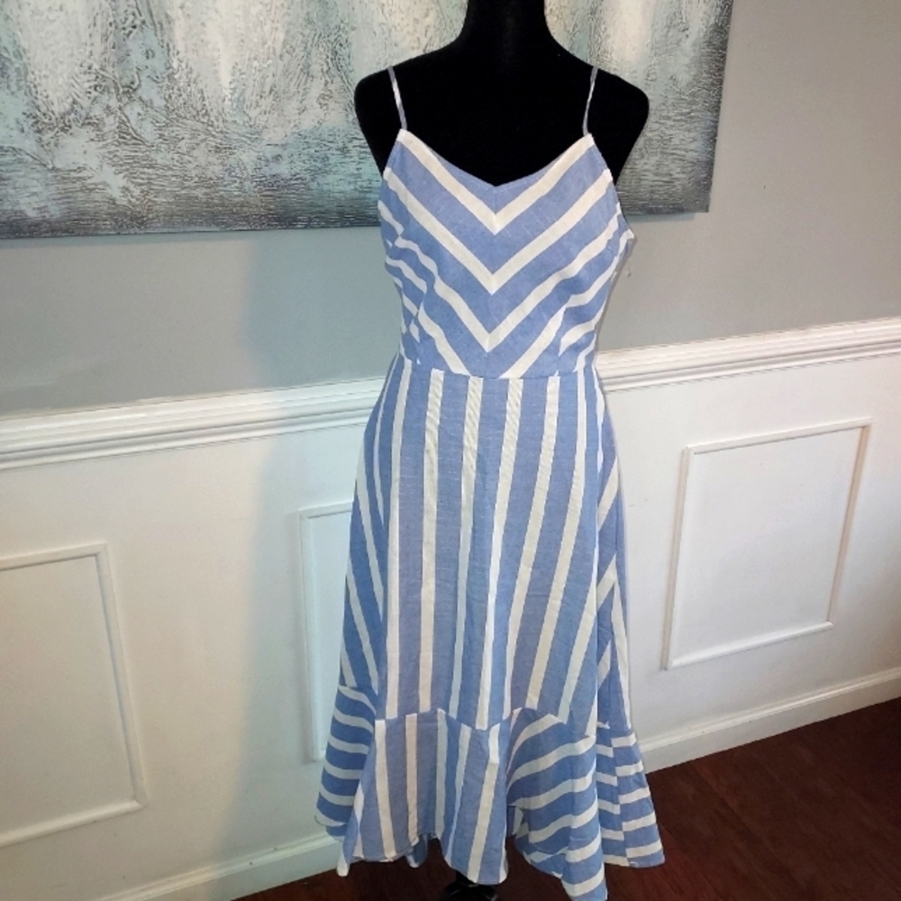 Cozy Casual Striped High Low Summer Dress